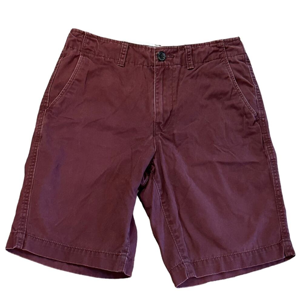 American Eagle Classic Flat Front Burgundy Shorts in a mens 28